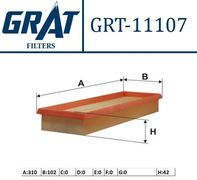 GRAT 11107 Hava Filtresi 7701477096 resmi