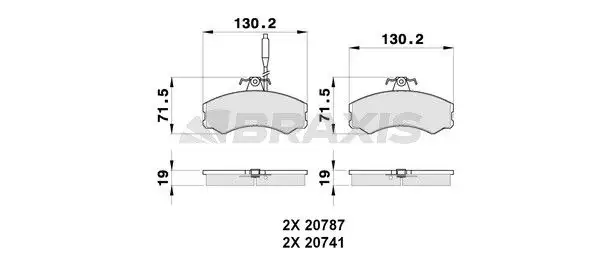 BRAXIS AB0254 Ön Fren Balatası resmi