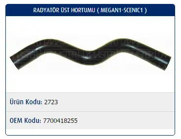 MASTER M2723 Radyatör Üst Hortumu 7700418255 resmi