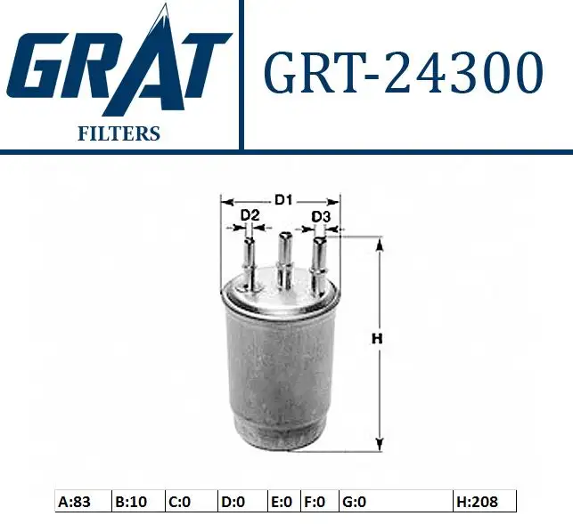 GRAT 24300 Yakıt Filtresi 7701478547 resmi