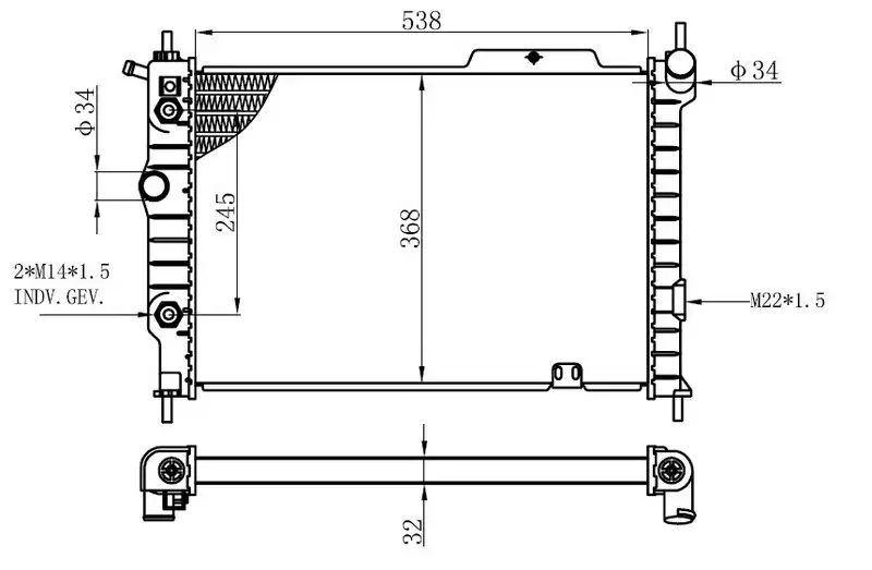 ORIS BOP119026 Radyatör resmi