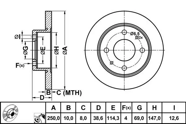 MGA 50281 Arka Fren Diski 4605A076 resmi
