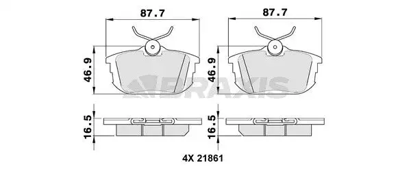 BRAXIS AA0093 Arka Fren Balatası resmi
