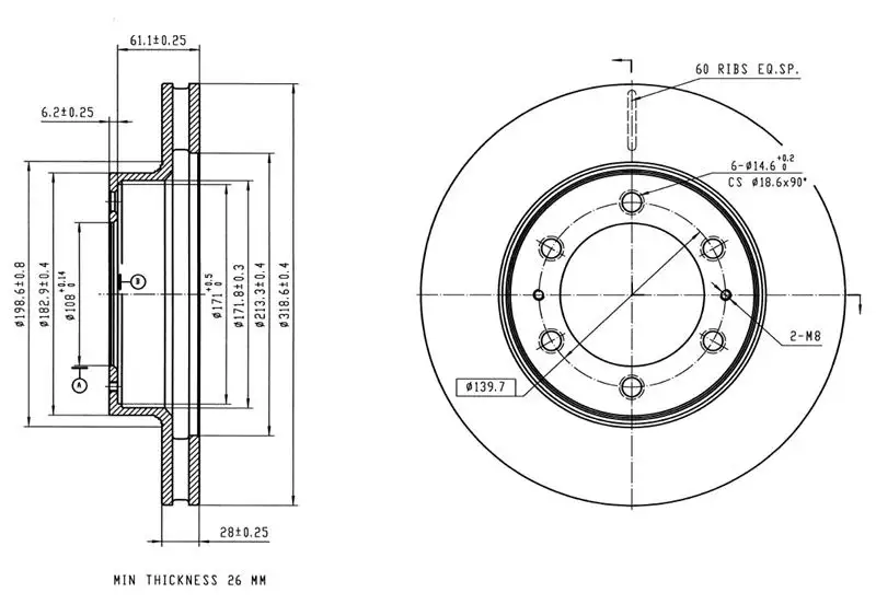 MGA 50482 Ön Fren Diski 435120K090 resmi