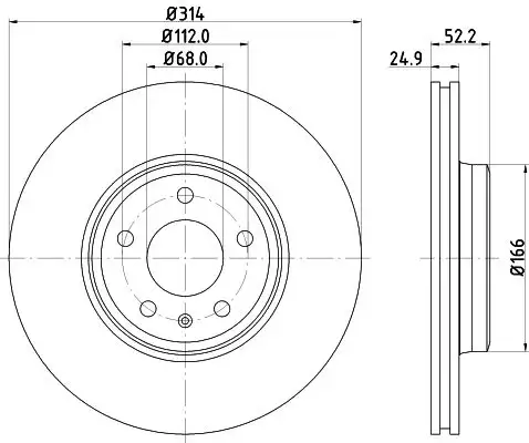 HELLA 8DD355113-881 Ön Fren Diski resmi