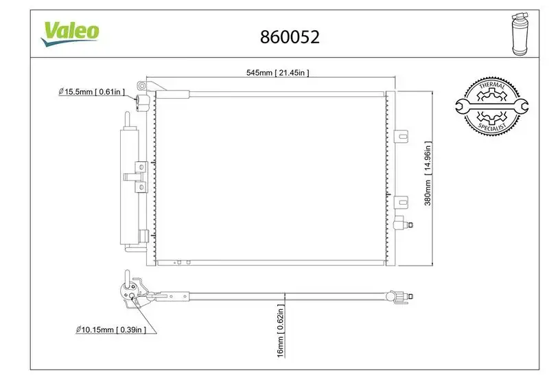 VALEO 860052 Klima Radyatörü 8200688393 resmi