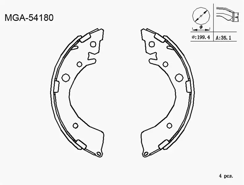 MGA 54180 Arka Fren Balatası 43153ST0J01 resmi