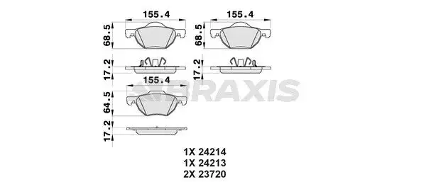 BRAXIS AB0202 Ön Fren Balatası resmi