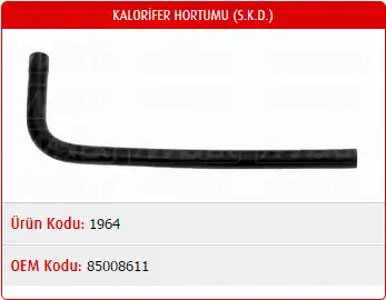 MASTER M1964 Kalorifer Hortumu 85008611 resmi