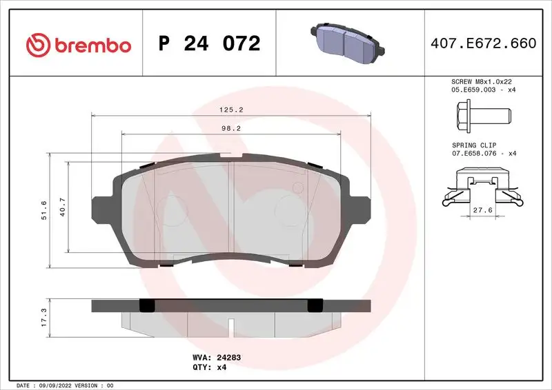 BREMBO P24072 Ön Fren Balatası resmi