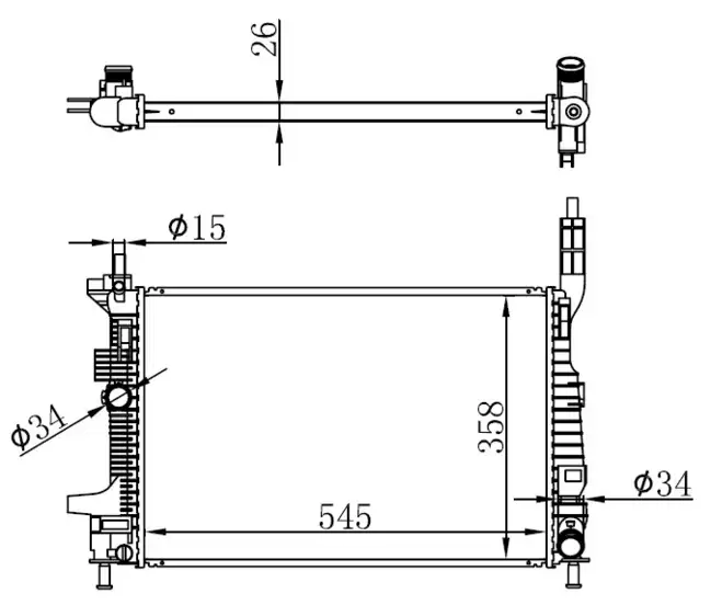 ORIS BFR176026 Radyatör BV618005BC resmi