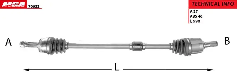 MGA 70632 Ön Aks (Sağ) 495002L210 resmi
