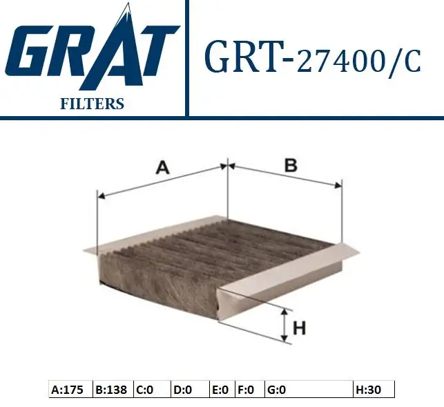 GRAT 27400C Polen Filtresi (Karbonlu) 46799653 resmi