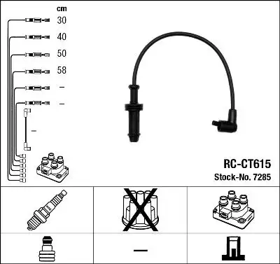 NGK 7285 (RCCT615) Buji Kablosu resmi