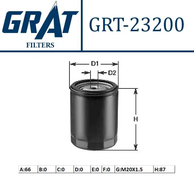 GRAT 23200 Yağ Filtresi 15400PLC003 resmi