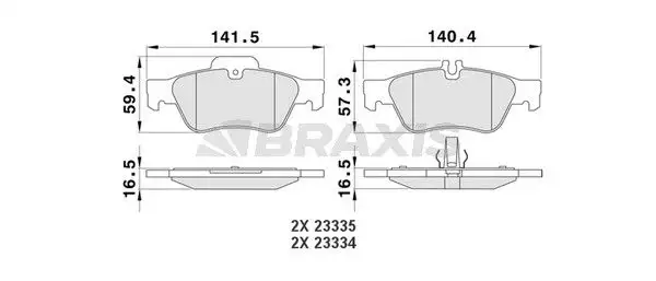 BRAXIS AA0071 Arka Fren Balatası resmi