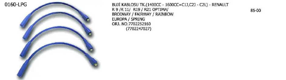 ÜNÜVAR 0160-LPG Buji Kablosu 7702252160 resmi