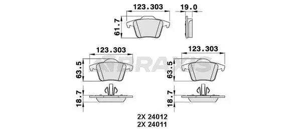 BRAXIS AA0275 Arka Fren Balatası 274528 resmi