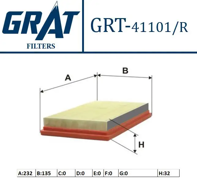 GRAT 41101R Hava Filtresi 16546ED000 resmi