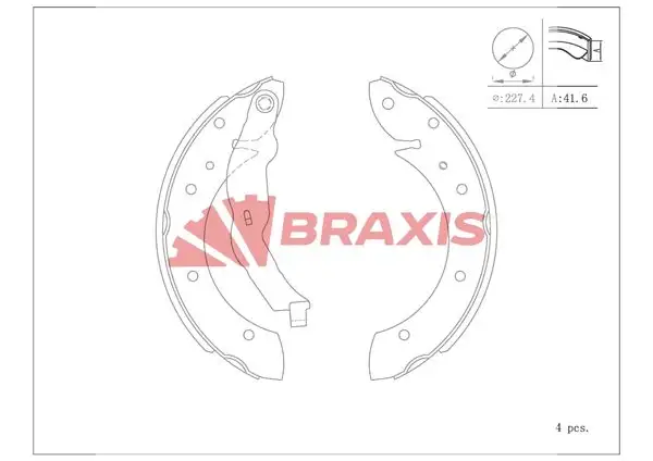 BRAXIS AC0123 Arka Fren Balatası 34211160504 resmi