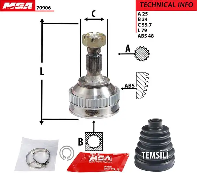 MGA 70906 Aks Kafası (Dış) 3273J9 resmi