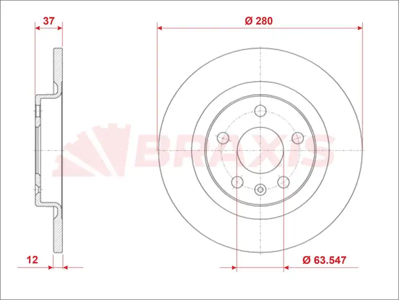 BRAXIS AE0984 Arka Fren Diski 31471476SK1 resmi