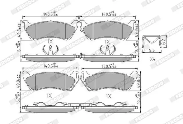 FERODO FDB1401 Arka Fren Balatası A1634200420 resmi