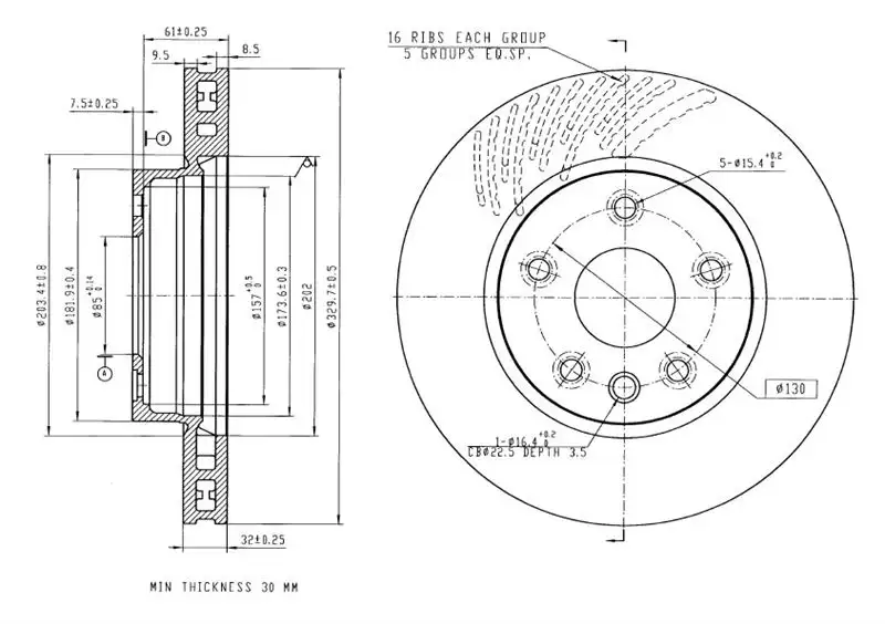 MGA 50641 Ön Fren Diski (Sol) 7L6615301N resmi