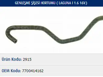 MASTER M2915 Yedek Su Deposu Hortumu 7700414162 resmi