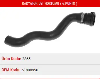 MASTER M3865 Radyatör Üst Hortumu 51898956 resmi