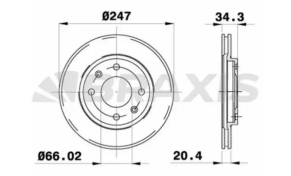 BRAXIS AE0009 Ön Fren Diski 424996 resmi