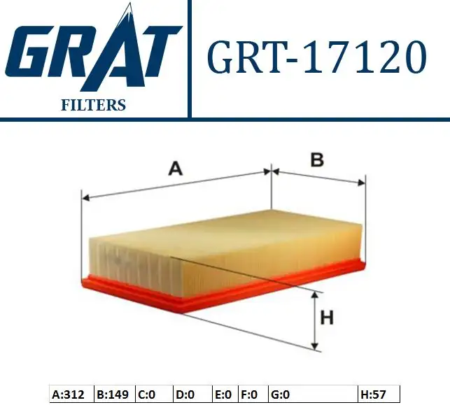 GRAT 17120 Hava Filtresi 92VB9601HA resmi