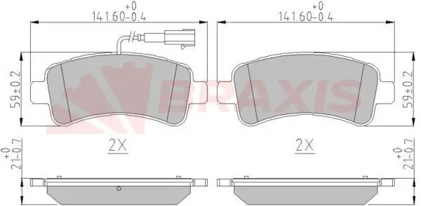 BRAXIS AA0614 Arka Fren Balatası 77367094 resmi
