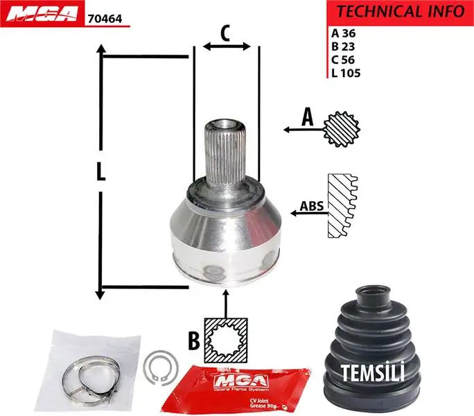 MGA 70464 Aks Kafası (Sağ Dış) 3M513A327AF resmi