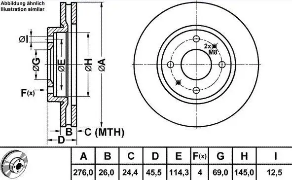 MGA 50293 Ön Fren Diski MR510741 resmi