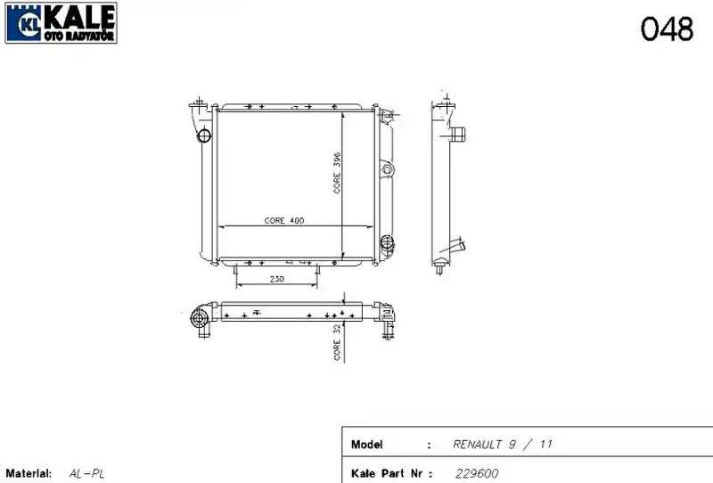 KALE 0503112AL Radyatör resmi