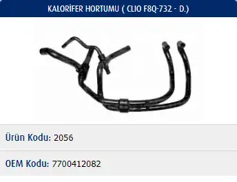 MASTER M2056 Kalorifer Hortumu 7700412082 resmi
