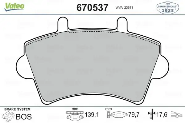 VALEO 670537 Ön Fren Balatası resmi