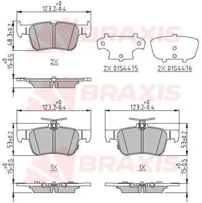 BRAXIS AA0647 Arka Fren Balatası DG9C2M007HA resmi