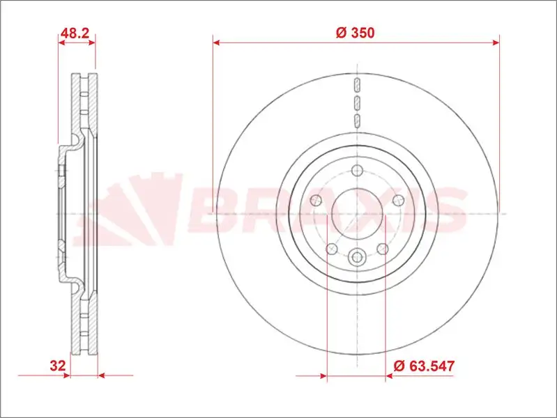 BRAXIS AE0901 Ön Fren Diski T4N1803 resmi