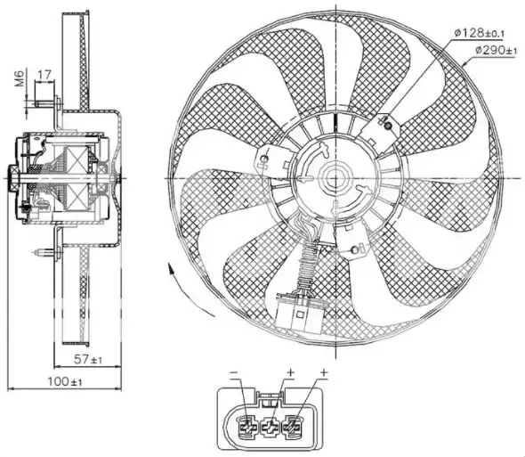 ORIS FVW25300F Fan Motoru 1J0959455 resmi