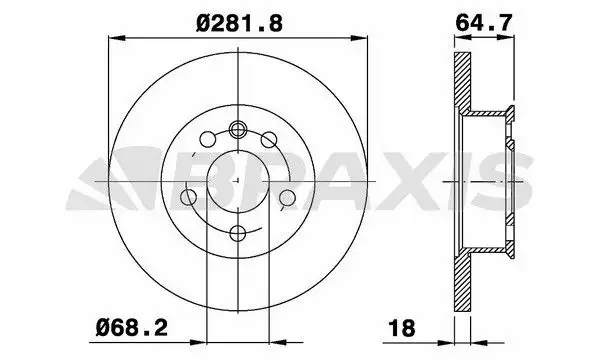 BRAXIS AE0313 Ön Fren Diski 701615301E resmi