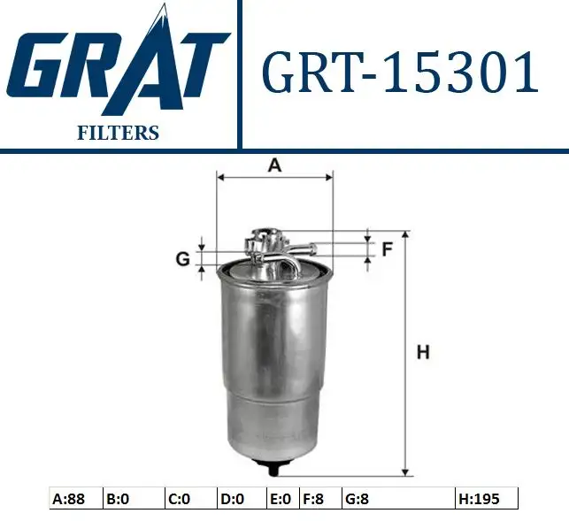 GRAT 15301 Yakıt Filtresi 1J0127401A resmi