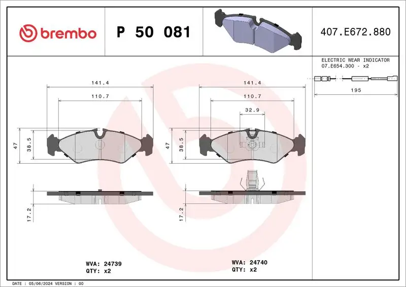 BREMBO P50081 Arka Fren Balatası resmi