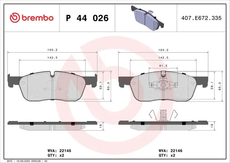 BREMBO P44026 Ön Fren Balatası resmi
