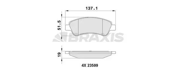 BRAXIS AB0003 Ön Fren Balatası resmi