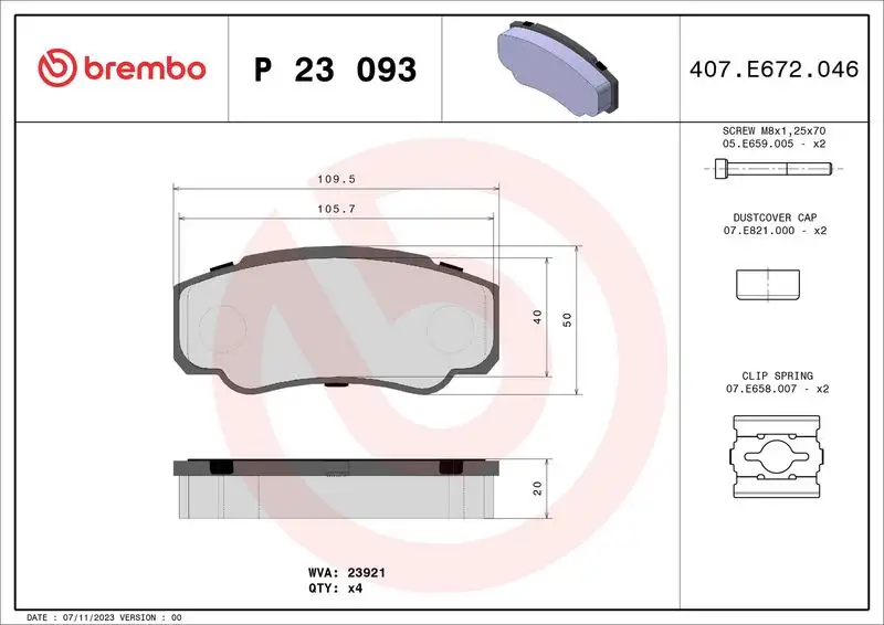 BREMBO P23093 Arka Fren Balatası resmi