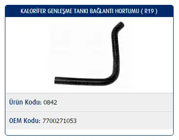 MASTER M0842 Kalorifer Hortumu 7700271053 resmi