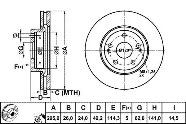 MGA 50401 Ön Fren Diski 435120F010 resmi