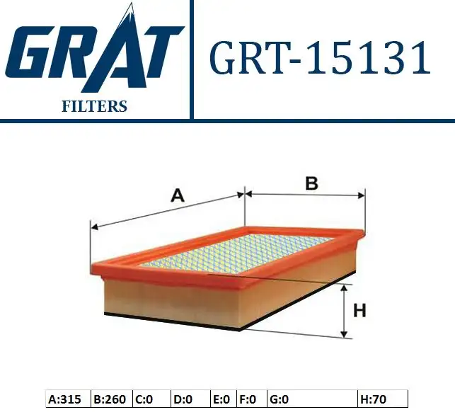 GRAT 15131 Hava Filtresi 2H0129620A resmi